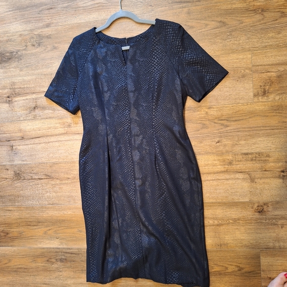 Jones New York tailored Black Snakeskin Midi Dress sz 10 - Picture 15 of 15